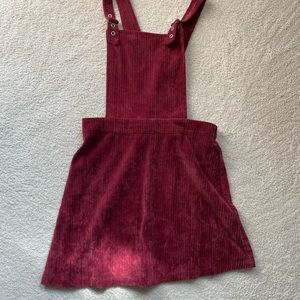 Stitch & Pine merlot overalls dress